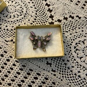 Gold Butterfly Brooch